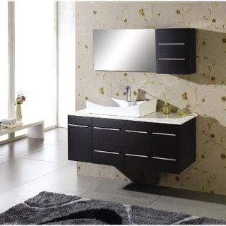 Virtu Ultra Modern Ceanna 55 Wall Mounted Single Bathroom Vanity Set