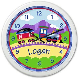 Olive Kids Train Personalized Clock   OK TPTX 004