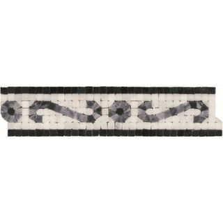 Shaw Floors Mosaic Scroll Listello Tile Accent in Black / White