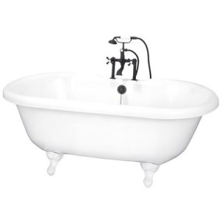 Elizabethan Classics 60 Dual Acrylic Clawfoot Bath Tub with Rim Holes