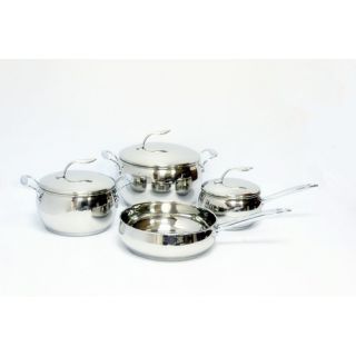 fal Elegance Brushed Stainless Steel 10 Piece Cookware Set