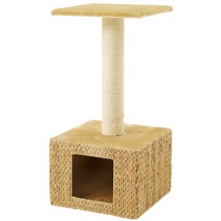Whisker World Wicker House Cat Tree / Kitty Condo with Tower Perch
