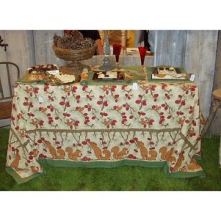 Couleur Nature Pine Cone Red Green Tablecloth