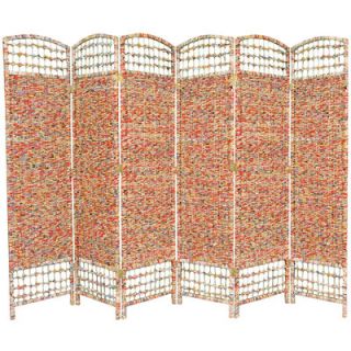 Oriental Furniture 67 Recycled Magazine 6 Panel Room Divider   FB