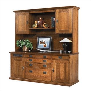 Anthony Lauren Craftsman Home Office 72 W Office Credenza with Hutch