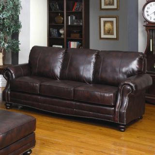 Charles Schneider Furniture Greely Leather Sofa   L74 89 Burgundy
