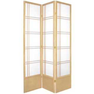Oriental Furniture 78 Double Cross Design Room Divider in Natural
