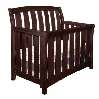 Brookline Convertible Crib with Guard Rail in Chocolate Mist