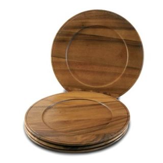 Enrico Acacia Wood Charger with Beaded Edge (Set of 4)   1445T83S4