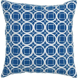 Rizzy Home Cobalt Blue and White Decorative Pillow