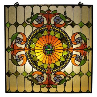  Tiffany Style Victorian Window Panel with 89 Cabochons   CH25511PN