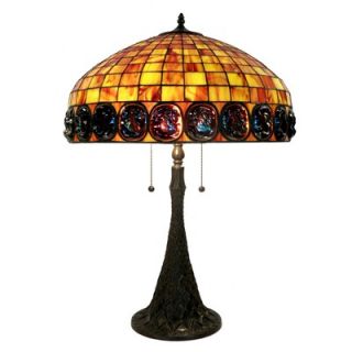 Warehouse of Tiffany Table Lamp with Amber Shade   ZLB102+PS136A