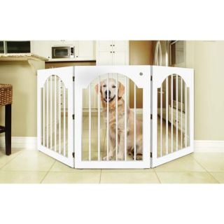 Universal Free Standing Wood and Wire Pet Gate in Cherry