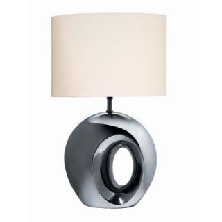 Lite Source Ceramic Table Lamp Finished in Black Chrome with Off