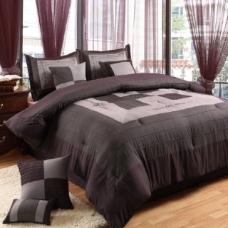 Luxury Home Violet 8 Piece Oversized and Overfilled Comforter Set