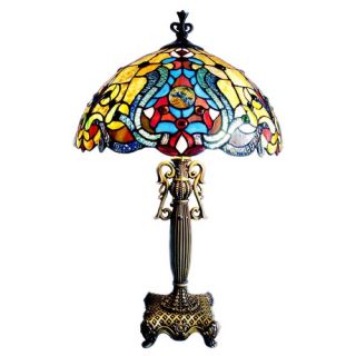 Tiffany Style Victorian Table Lamp with 114 Cabochons