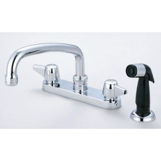 Central Brass Double Handle Centerset Kitchen Faucet with Side Spray