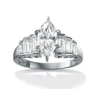 Palm Beach Jewelry Marquise Cut and Baguette Cubic Zirconia Ring