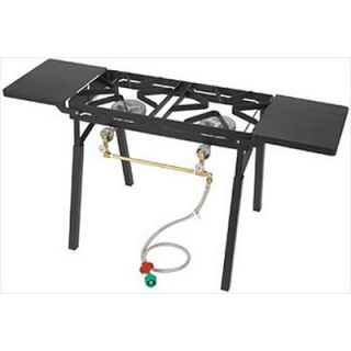 Bayou Classic Double Burner Outdoor Stove with Folding Side Shelves