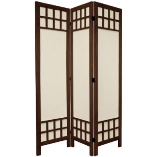 Oriental Furniture 6 Feet Tall Window Pane Fabric Room Divider in