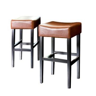 Home Loft Concept Classic Backless Leather Bar Stool (Set of 2
