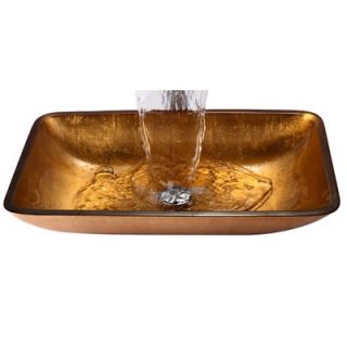Kraus Golden Pearl Rectangular Glass Sink   GVR 210 RE