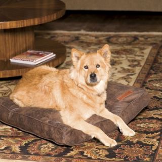 Jax and Bones Faux Leather Pillow Dog Bed in Cognac   Rectangle Faux