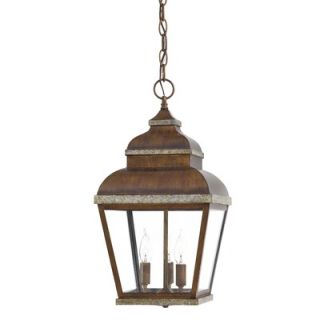  Outdoor Hanging Lantern in Mossoro Walnut with Silver   8264 161