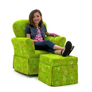 Kidz World Polka Dot Kids Rocking Chair and Ottoman Set