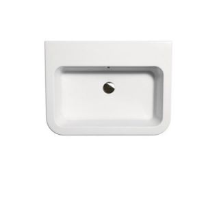 GSI Collection Traccia Modern Curved White Ceramic Wall Hung Bathroom
