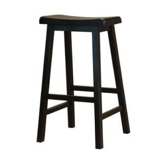 Carolina Accents Saw Horse 29 Backless Bar Stool in Black (Set of 2
