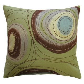 Koko Company Dune 20 x 20 Embroidered Pillow with Circles Appliqué
