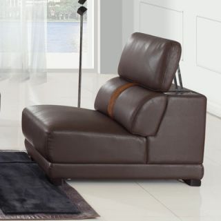  Interiors Cloten Leather Armless Accent Chair   A 179 J001 Brown