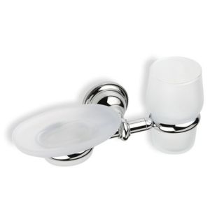 Elite Classic Style Wall Mounted Glass Soap Dish and Tumbler in Chrome