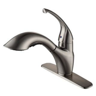 Kraus Single Handle Single Hole Kitchen Faucet with Pull Out Spray