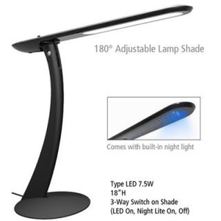 Lite Source Lumian LED Desk Lamp with Night Light in Black