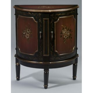 AA Importing Demilune Cabinet in Black Crackle
