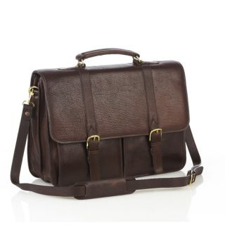 Aston Leather Briefcase with Two Pockets   202