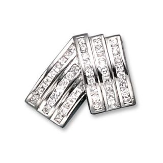 CZ Collections Rhodium (.925) Sterling Silver Slider