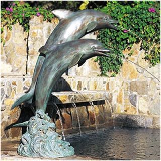 Brass Baron Double Dolphin Fountain