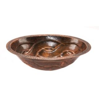 Premier Copper Products Oval Braid Undermount Hammered Copper Sink in