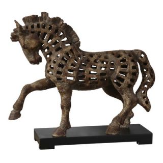 Uttermost Prancing Horse Sculpture in Heavily Antiqued Textured Ivory