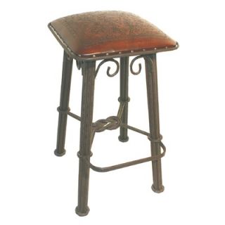 New World Trading Colonial Western Iron Counter Stool in Antique Brown