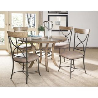 Hillsdale Charleston 5 Piece Round Wood Dining Table Set with X Back