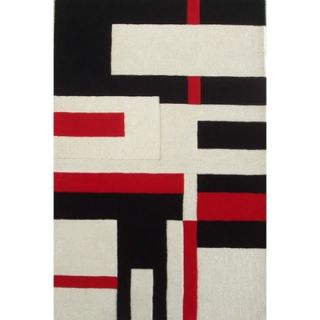 Acura Rugs Modern Cool Red/White/Black Rug   Cool red