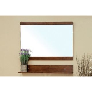 Bellaterra Home Crenshaw Bathroom Mirror in Medium Walnut   203139