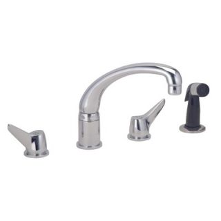 Elkay Deluxe Two Handle Widespread Kitchen Faucet with Side Spray and