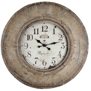 Cooper Classics Kensington Clock in Distressed Light Brown with Cream
