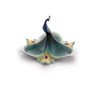 Franz Collection Peacock Splendor Porcelain Tidbit Dish