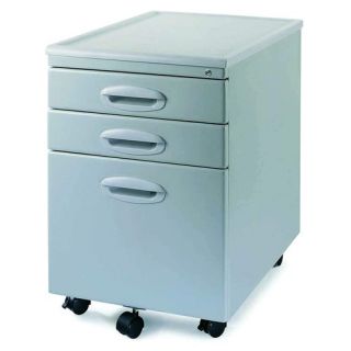 MP 01 Mobile File Cabinet with Two Drawers in Light Grey